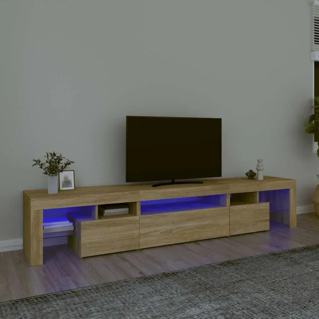 vidaXL Tv-meubel met LED-verlichting 215x36,5x40cm sonoma eikenkleurig, foto 2