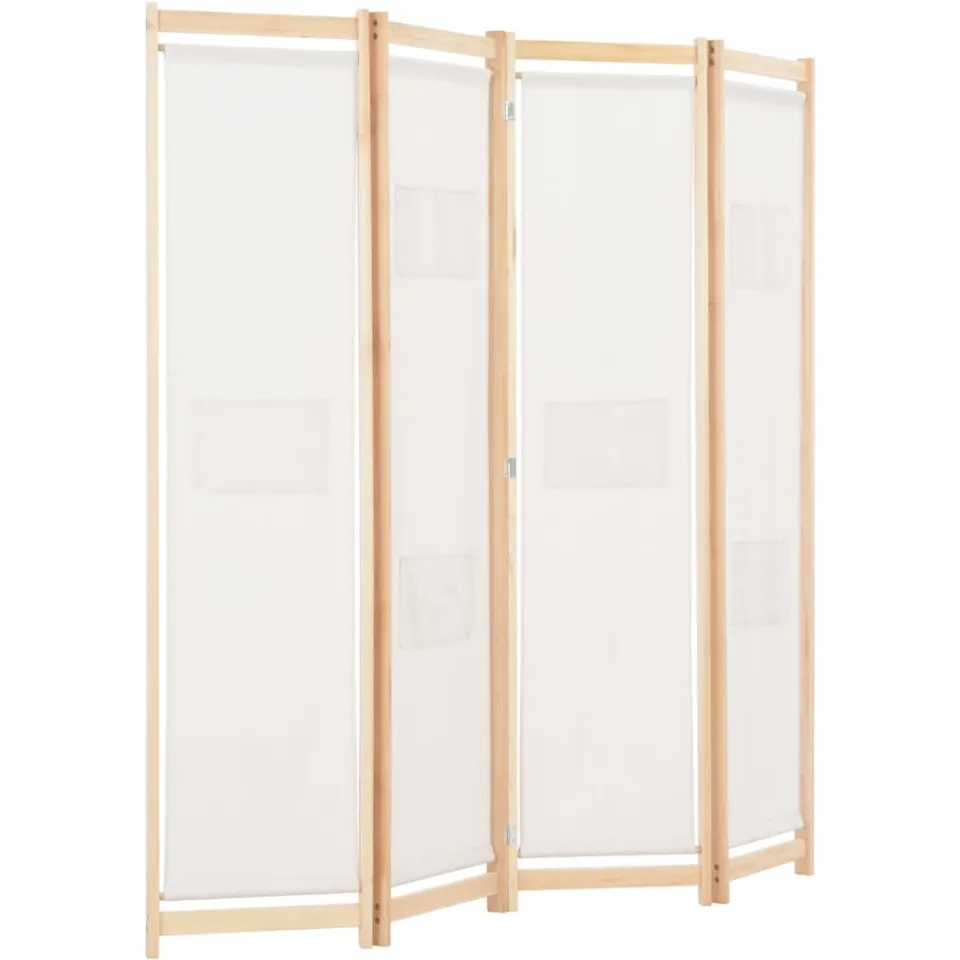 vidaXL Kamerscherm met 4 panelen 160x170x4 cm stof crème, foto 3