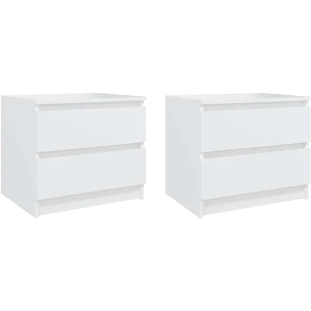 vidaXL Nachtkastjes 2 st 50x39x43,5 cm bewerkt hout wit