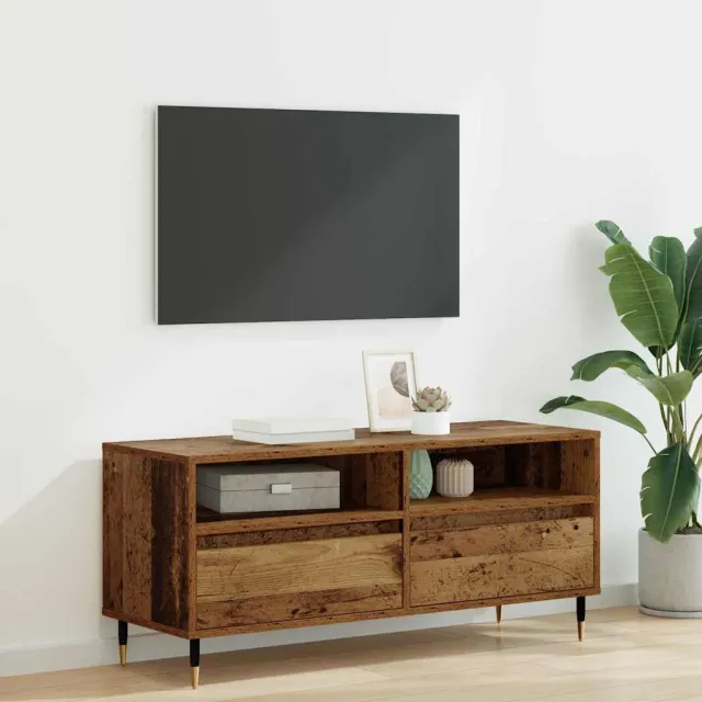 vidaXL TV-kast Oud Hout 100 x 34,5 x 44,5 cm Gemonteerd hout en ijzer Bruin