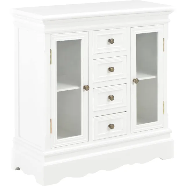 vidaXL Dressoir 70x28x70 cm massief grenenhout wit