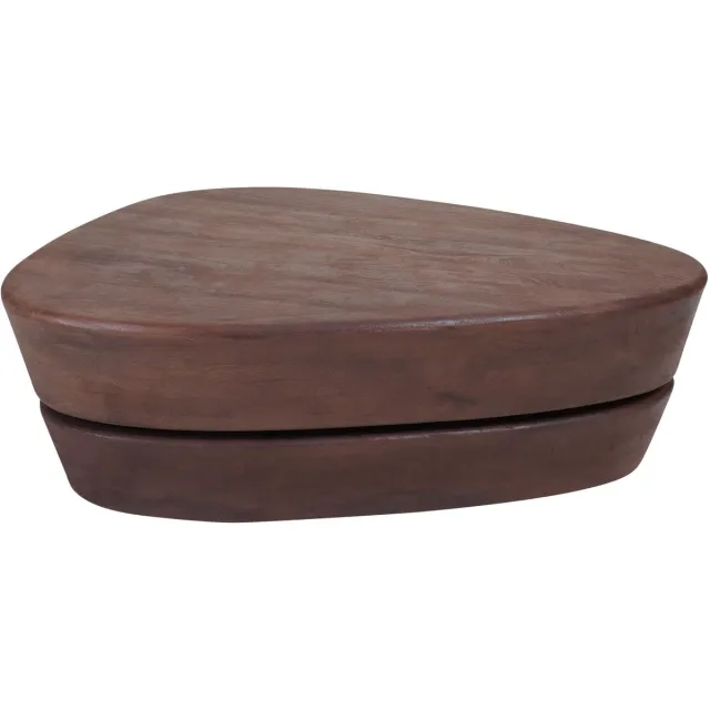 Home67 Salontafel Kiva 107 x 80 cm - Espresso Mangohout - Organisch - Japandi Bruin