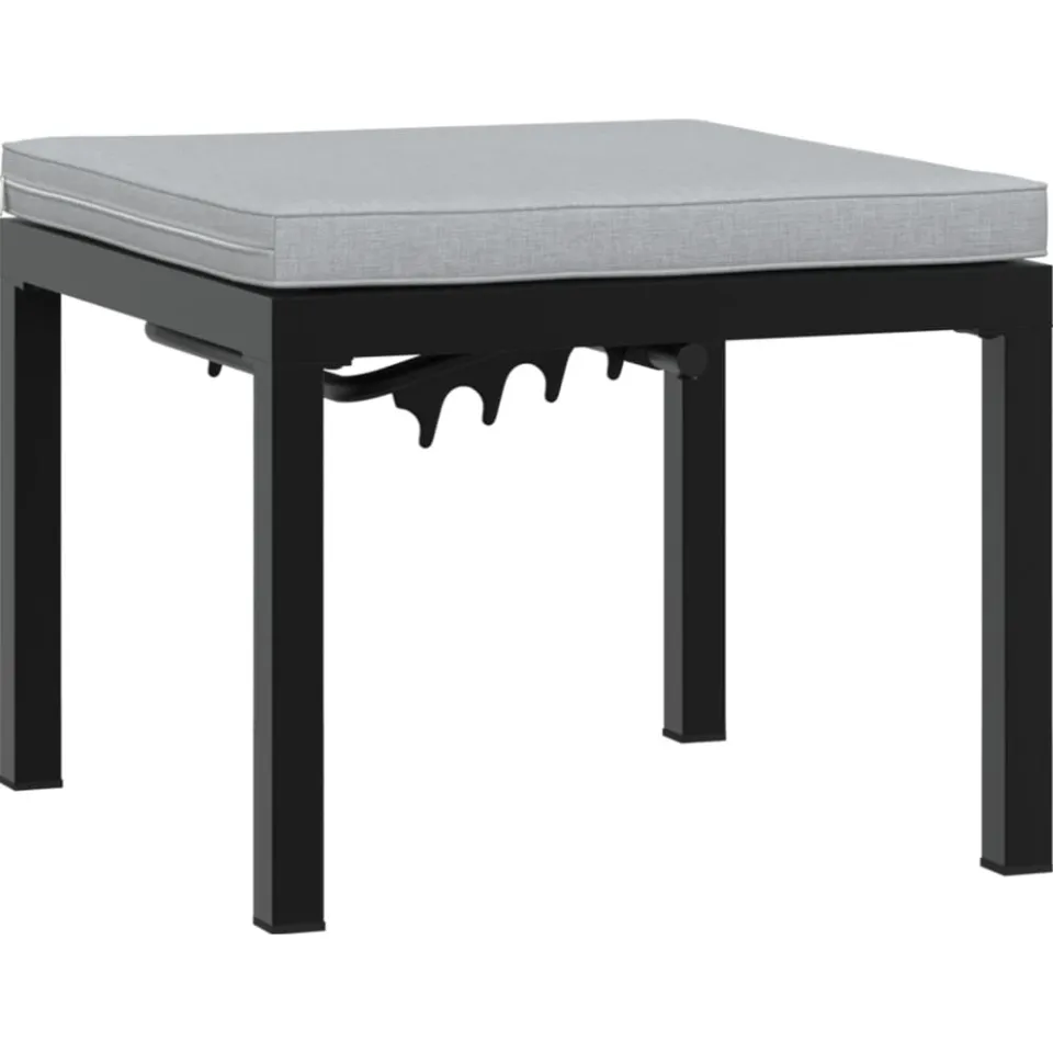 vidaXL 4-delige Loungeset met kussens gepoedercoat staal zwart, foto 4