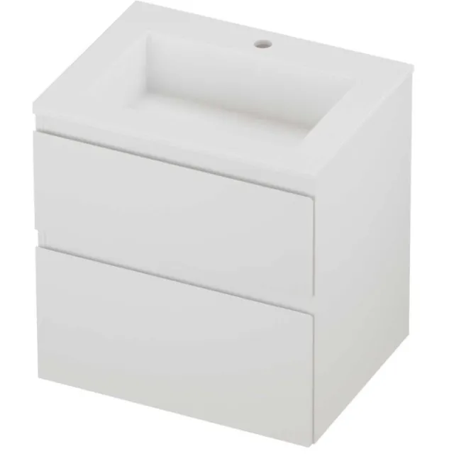 Proline Aristo Badmeubelset Polystone Elegant 1 Kraangat 60x46x62 cm Mat White Mat Wit