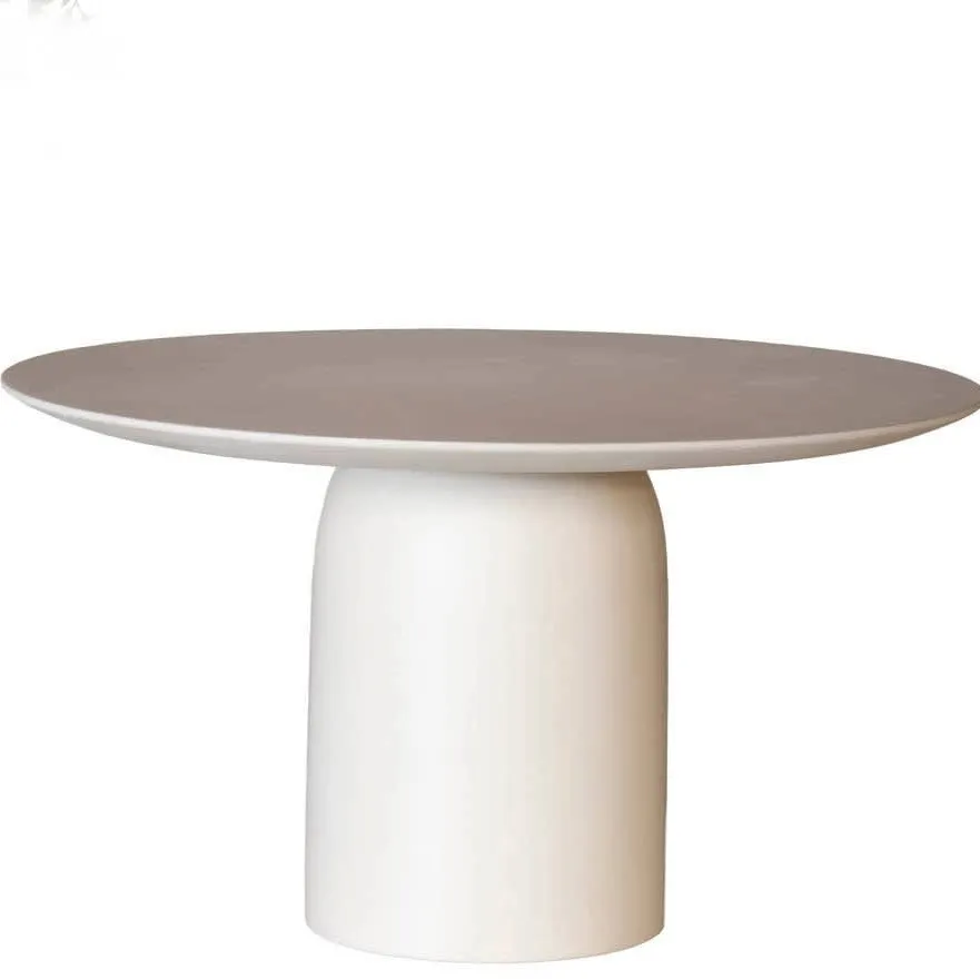 Giga Meubel Eettafel Dalarö - Rond Beige Composiet - 130cm, foto 3