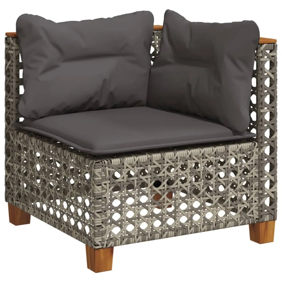vidaXL 10-delige Loungeset met kussens poly rattan grijs, foto 4