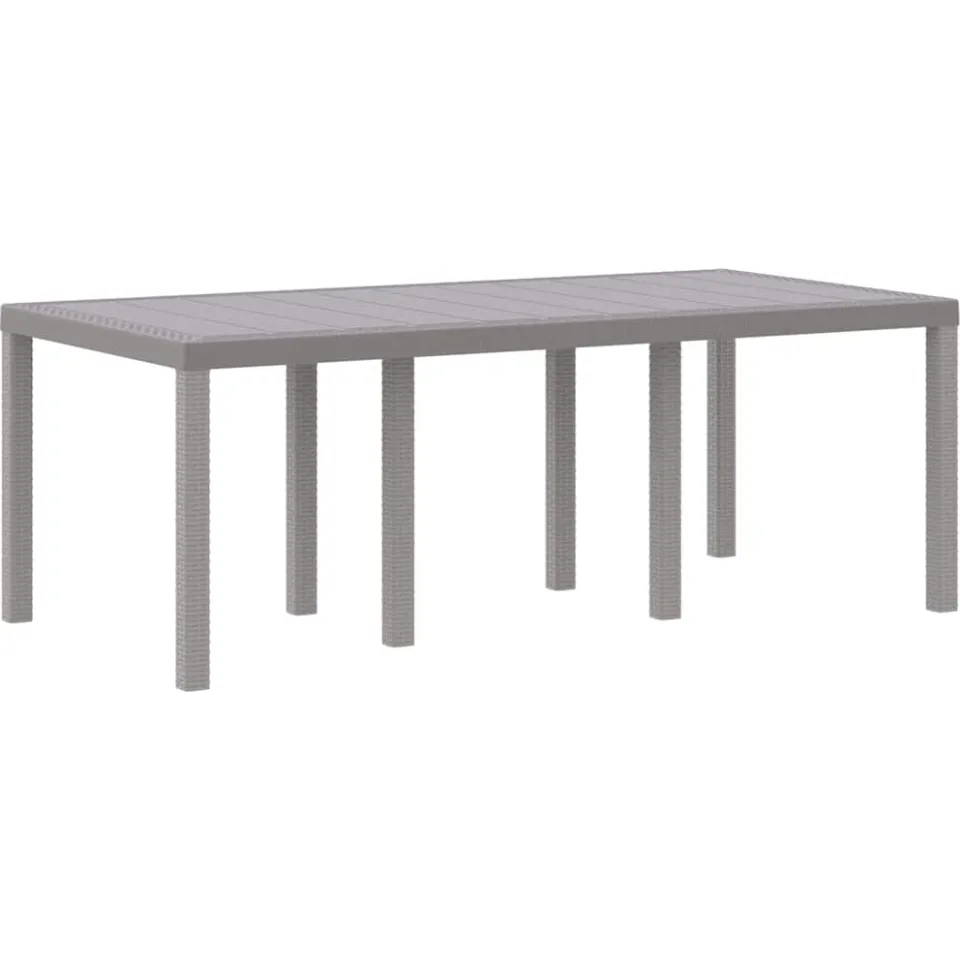 vidaXL Tuinstafel Lichtgrijs 200 x 100 x 73 cm poly rattan