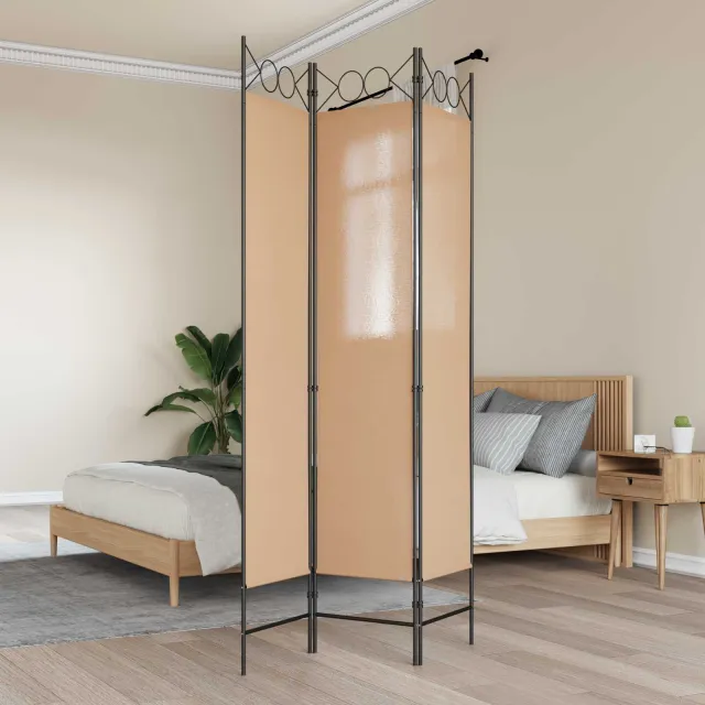 vidaXL 3-Panel Room Divider Beige 120 x 200 cm Stof, foto 2