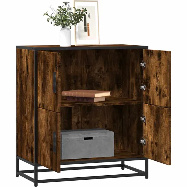 vidaXL Dressoir 68x35x76 cm bewerkt hout gerookt eikenkleurig, foto 2