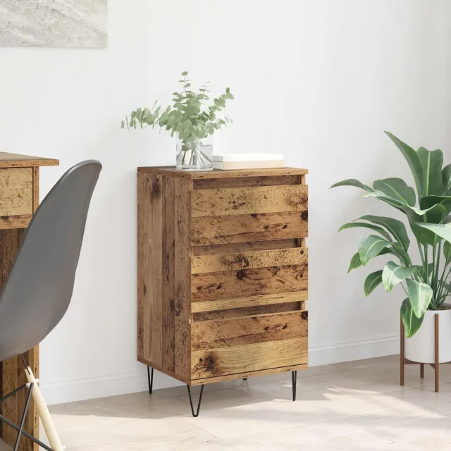 vidaXL Dressoir Oud Hout 40 x 35 x 70 cm Gemonteerd hout en ijzer bruin, foto 2