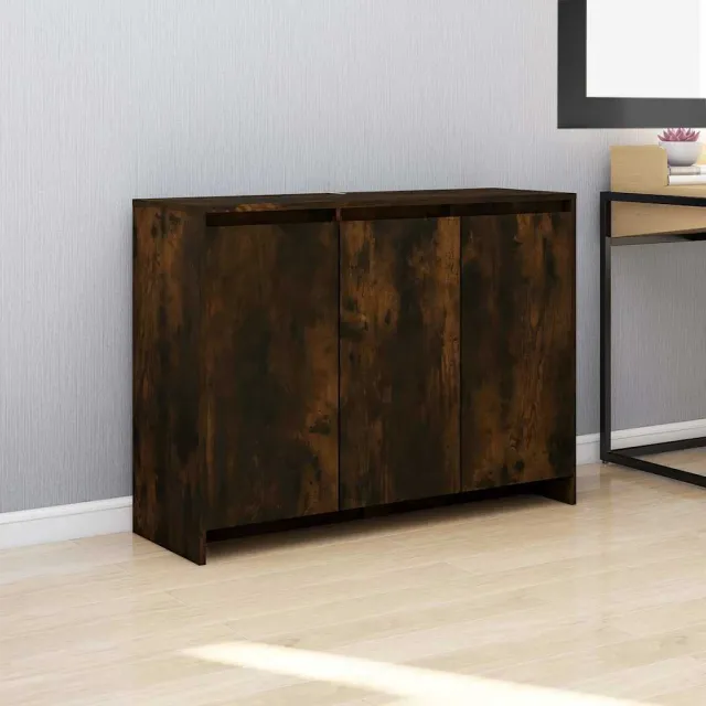 vidaXL Dressoir 102x33x75 cm bewerkt hout gerookt eikenkleurig Bruin