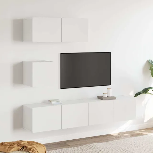vidaXL 4-delige Tv-meubelset bewerkt hout wit, foto 2