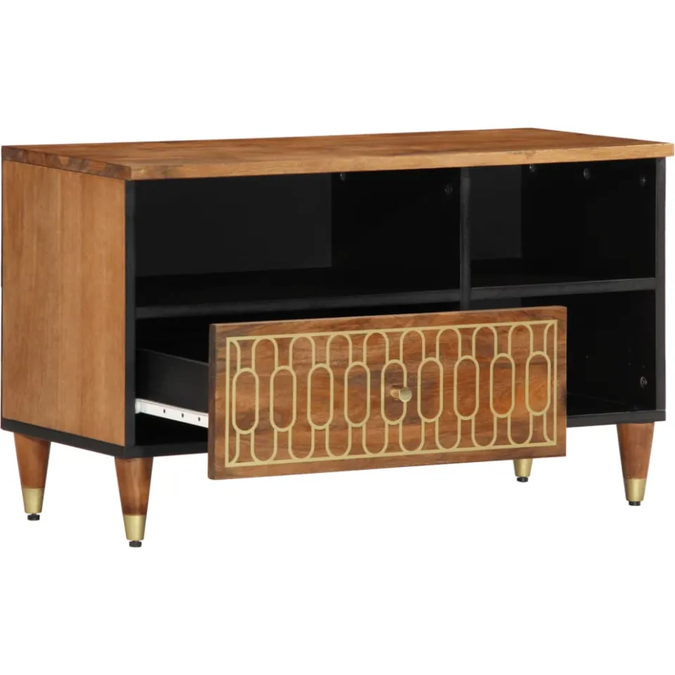 vidaXL Tv-meubel 80x33x46 cm massief mangohout bruin, foto 3