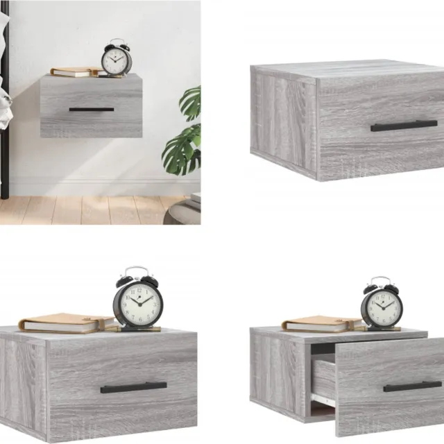 vidaXL Nachtkastje - wandgemonteerd - 35x35x20 - cm - grijs - sonoma - eikenkleur