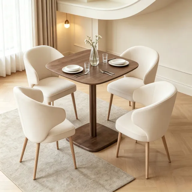 MODENUIT Eettafel - Vierkant Blad voor 4 Personen - Eetkamer en Keuken - Bruin Hout - 70 x 70 x 75 cm