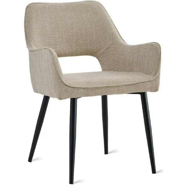 Nest of Nora Set van 2 - Nest of Nora Eetkamerstoelen Ronn - Stof - Crème Gebroken wit