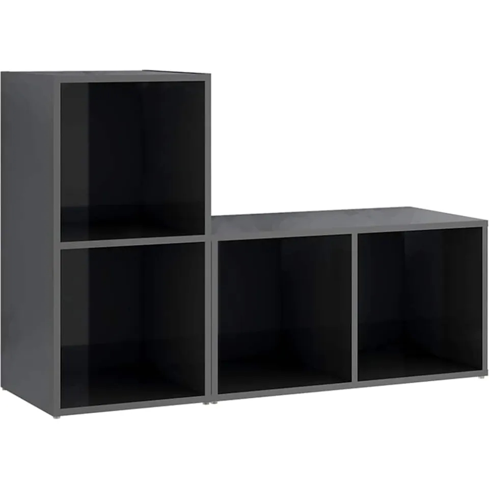 vidaXL Tv-meubelen 2 st 72x35x36,5 cm bewerkt hout hoogglans grijs, foto 3