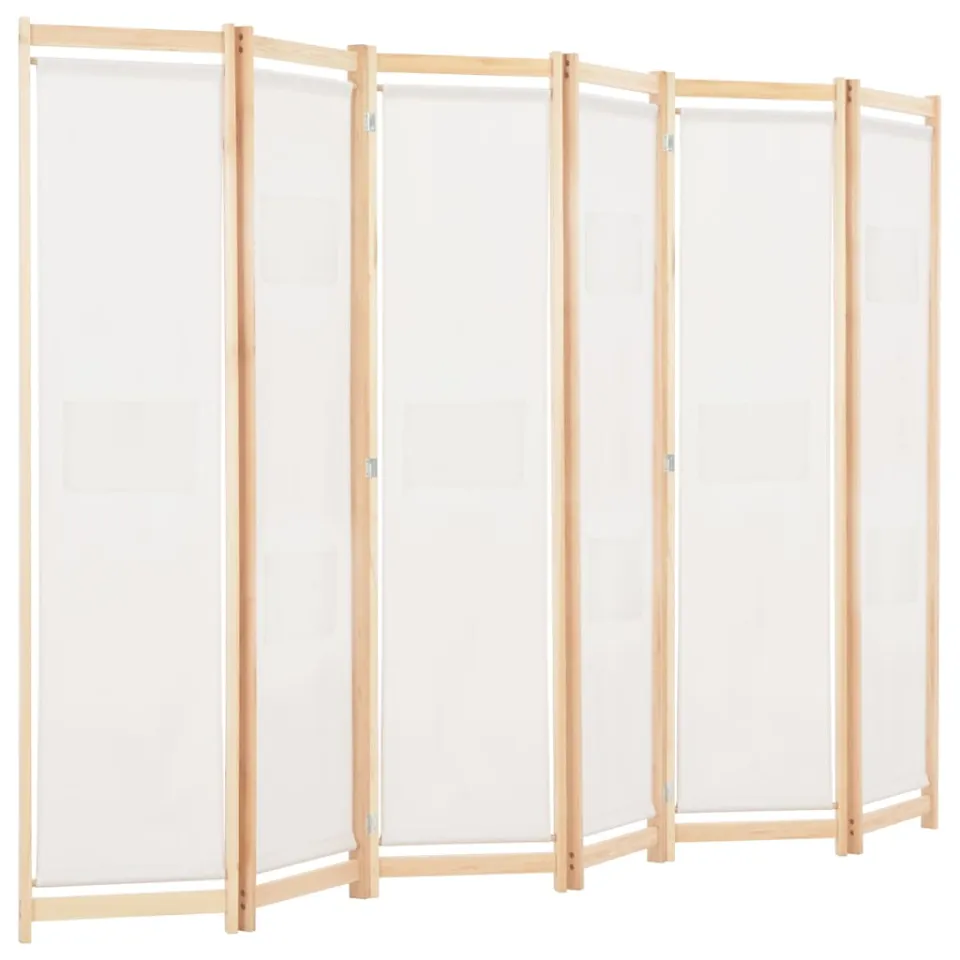 vidaXL Kamerscherm met 6 panelen 240x170x4 cm stof crème, foto 3