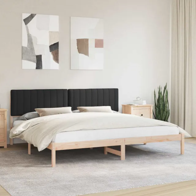 vidaXL Bedframe met Gevoerd Hoofdgedeelte Zwart 200 x 200 cm