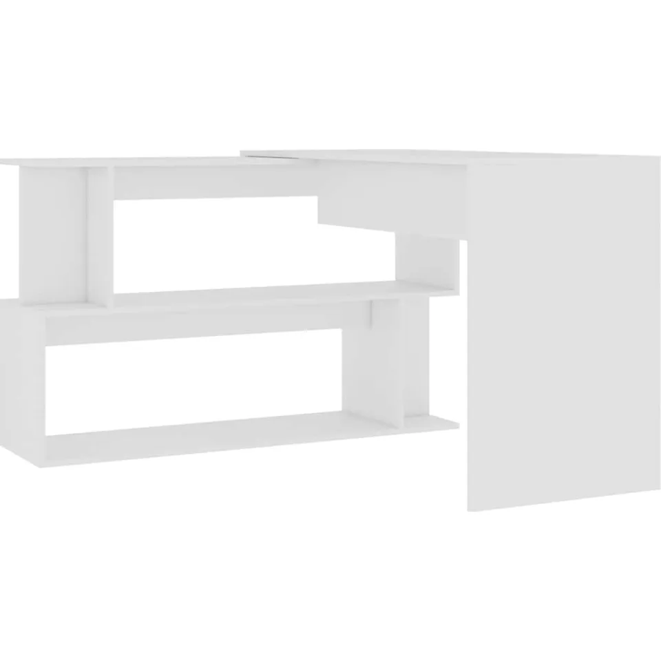 vidaXL Hoekbureau 200x50x76 cm bewerkt hout wit