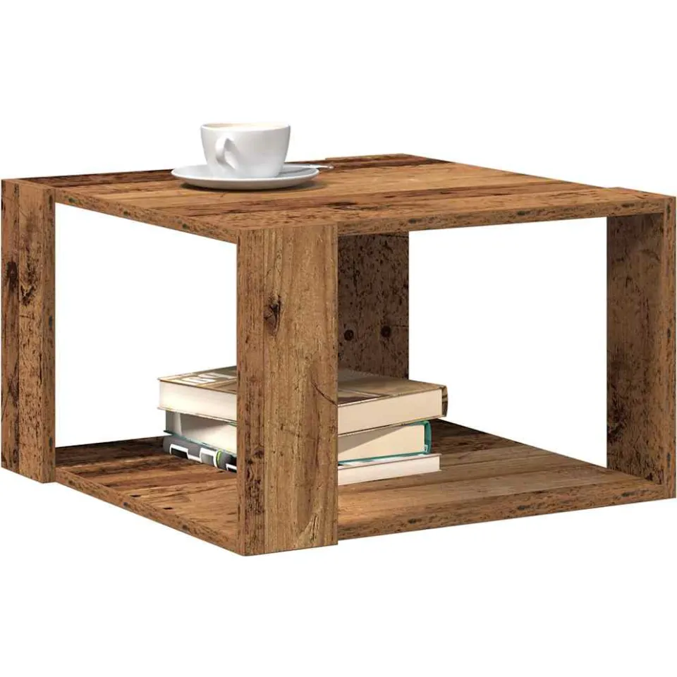 vidaXL Salontafel Oud Hout 51,5 x 51,5 x 30 cm Bewerkt hout Bruin