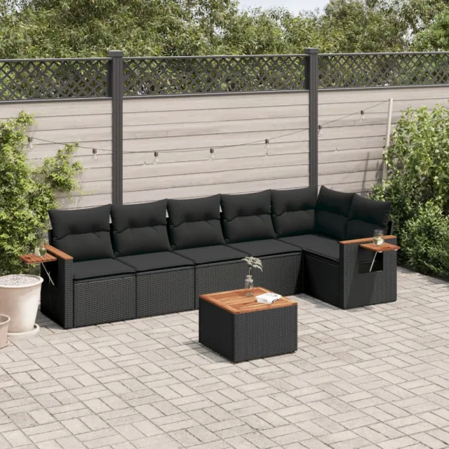 vidaXL Patio Sofa Set 6-zits Black, foto 2
