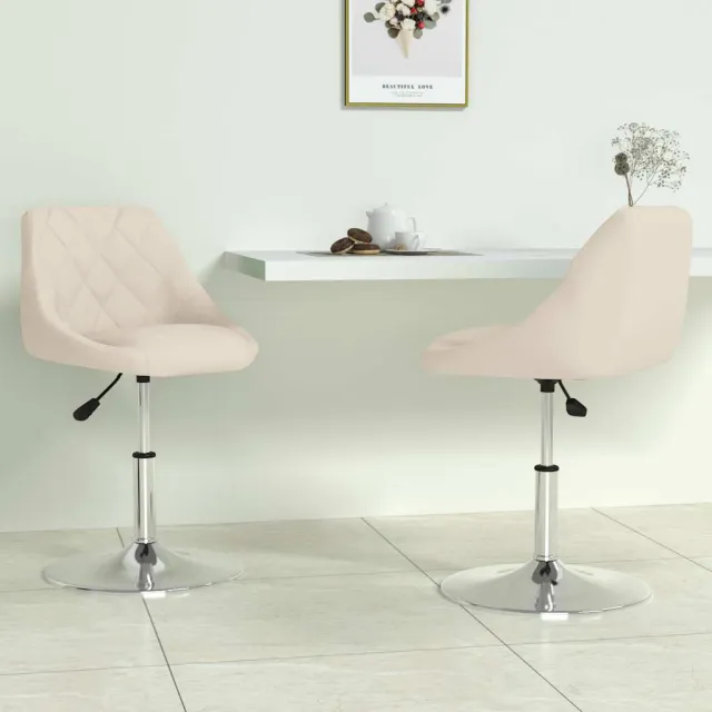 vidaXL Eetkamerstoelen draaibaar 2 st fluweel crèmekleurig