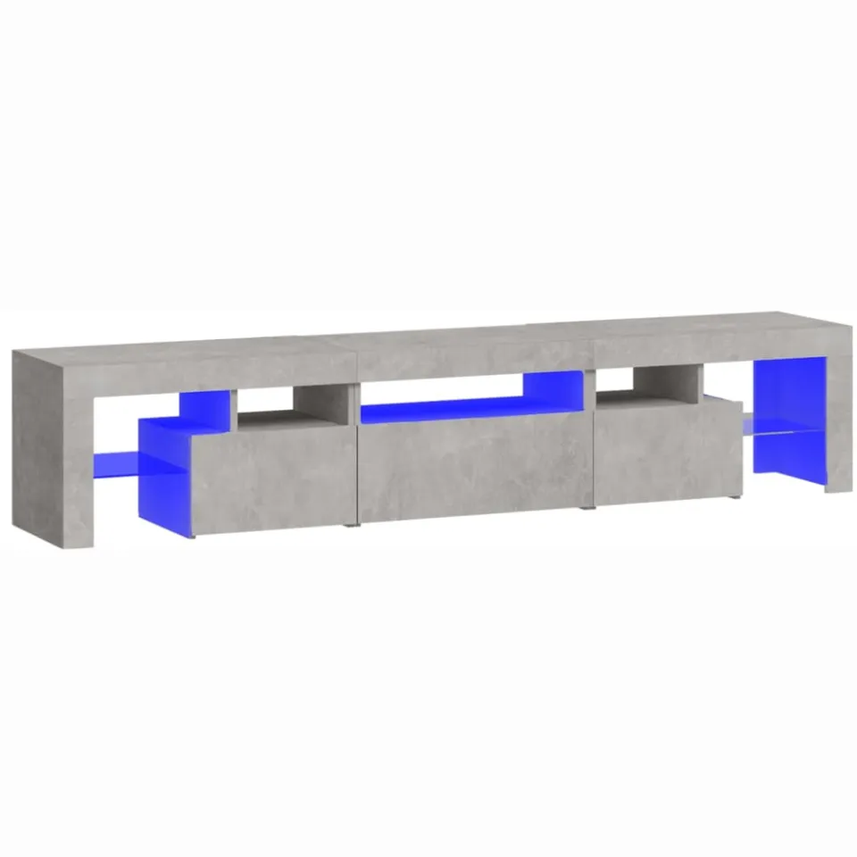vidaXL Tv-meubel met LED-verlichting 200x36,5x40 cm betongrijs