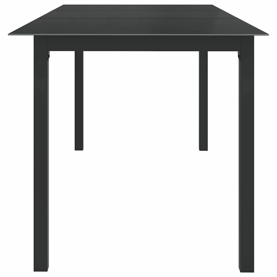 vidaXL Tuintafel 190x90x74 cm aluminium en glas zwart, foto 2