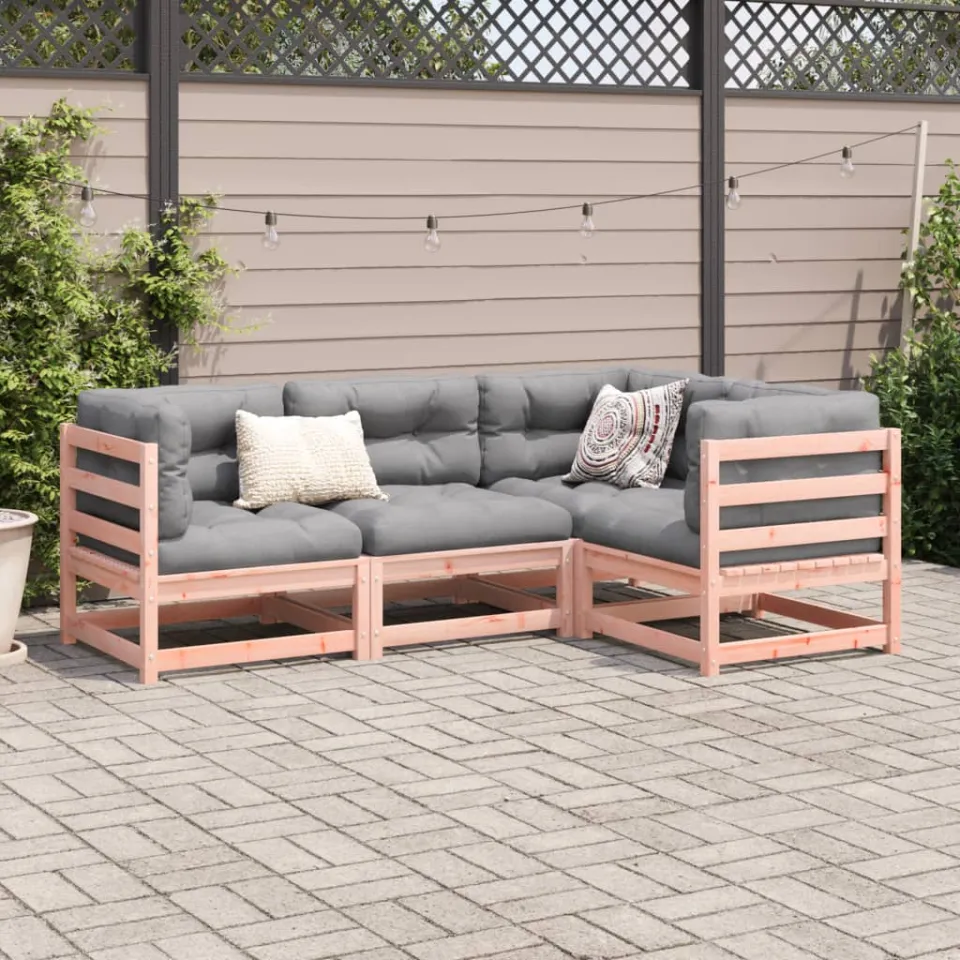 vidaXL 4-delige Loungeset massief douglas vurenhout bruin, foto 2