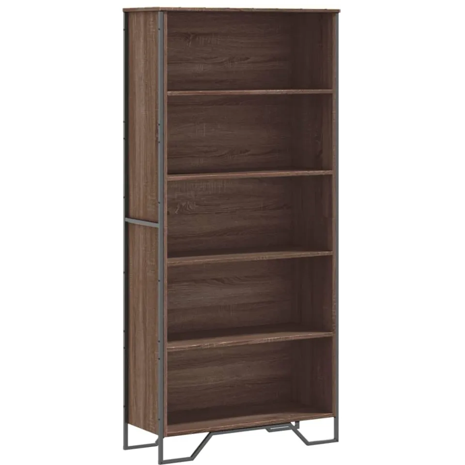 vidaXL Boekenkast 80x31x169 cm bewerkt hout bruin eikenkleurig, foto 4
