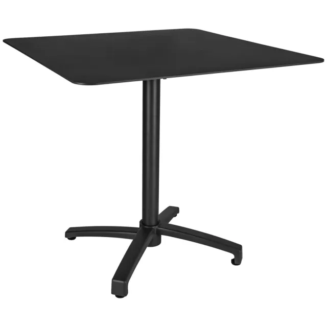 Vega Aluminium tafel voor buiten Taipa vierkant; 80x80x72 cm (LxBxH); Tafelblad zwart, frame zwart; vierkant