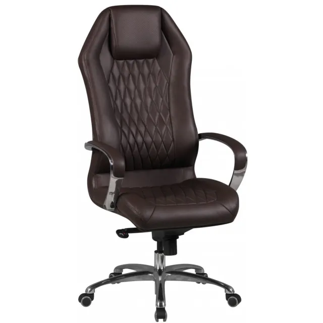 Duraxl Bureaustoel - Echt leer - Bruin - Hoogte verstelbaar