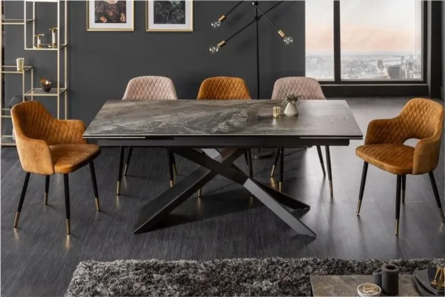 Invicta Interior Uitschuifbare eettafel EUPHORIA 180-220-260cm taupe antraciet keramiek gemaakt in Italie - 40644 Zie omschrijving