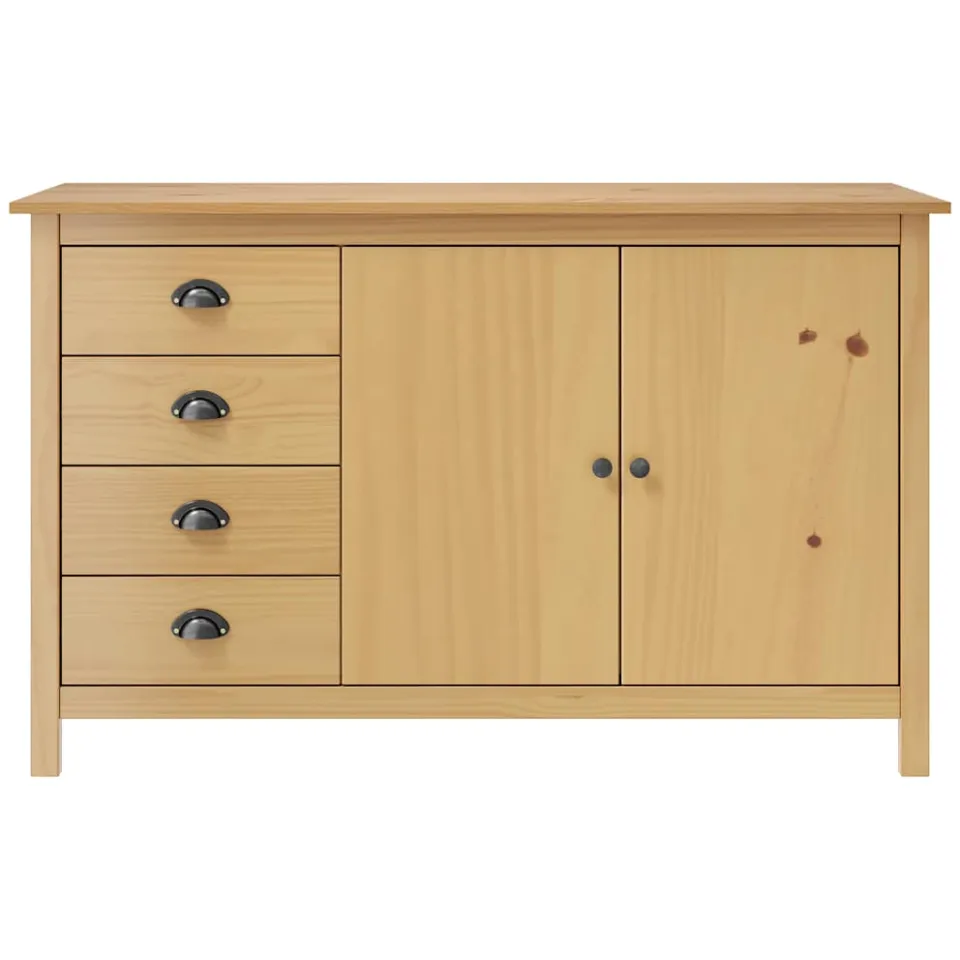 vidaXL Dressoir Hill 130x40x80 cm massief grenenhout honingbruin bruin, foto 2