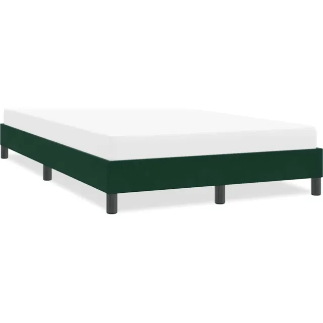 vidaXL Bedframe zonder matras 120x220 cm fluweel donkergroen