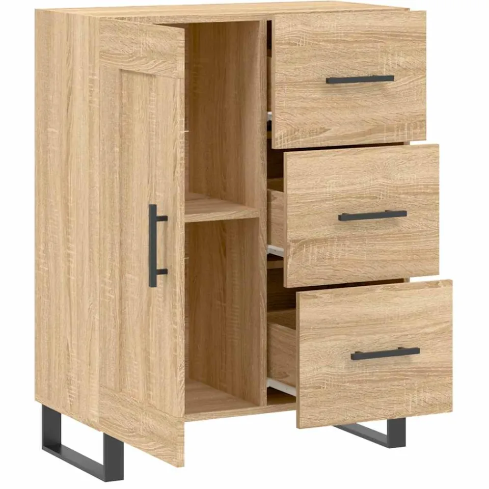 vidaXL Dressoir 69,5x34x90 cm bewerkt hout sonoma eikenkleurig, foto 4