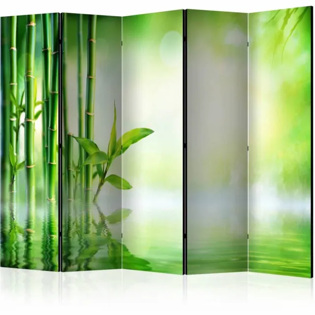karo-art Vouwscherm / Kamerscherm - Groen bamboe 225x172cm , gemonteerd geleverd, dubbelzijdig geprint Multikleur