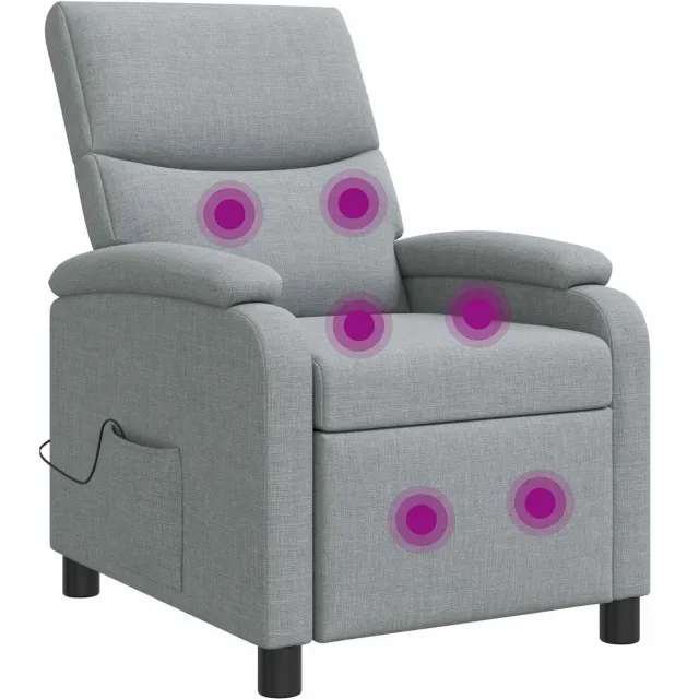 vidaXL Massage - Relaxstoel - Lichtgrijs - Stof
