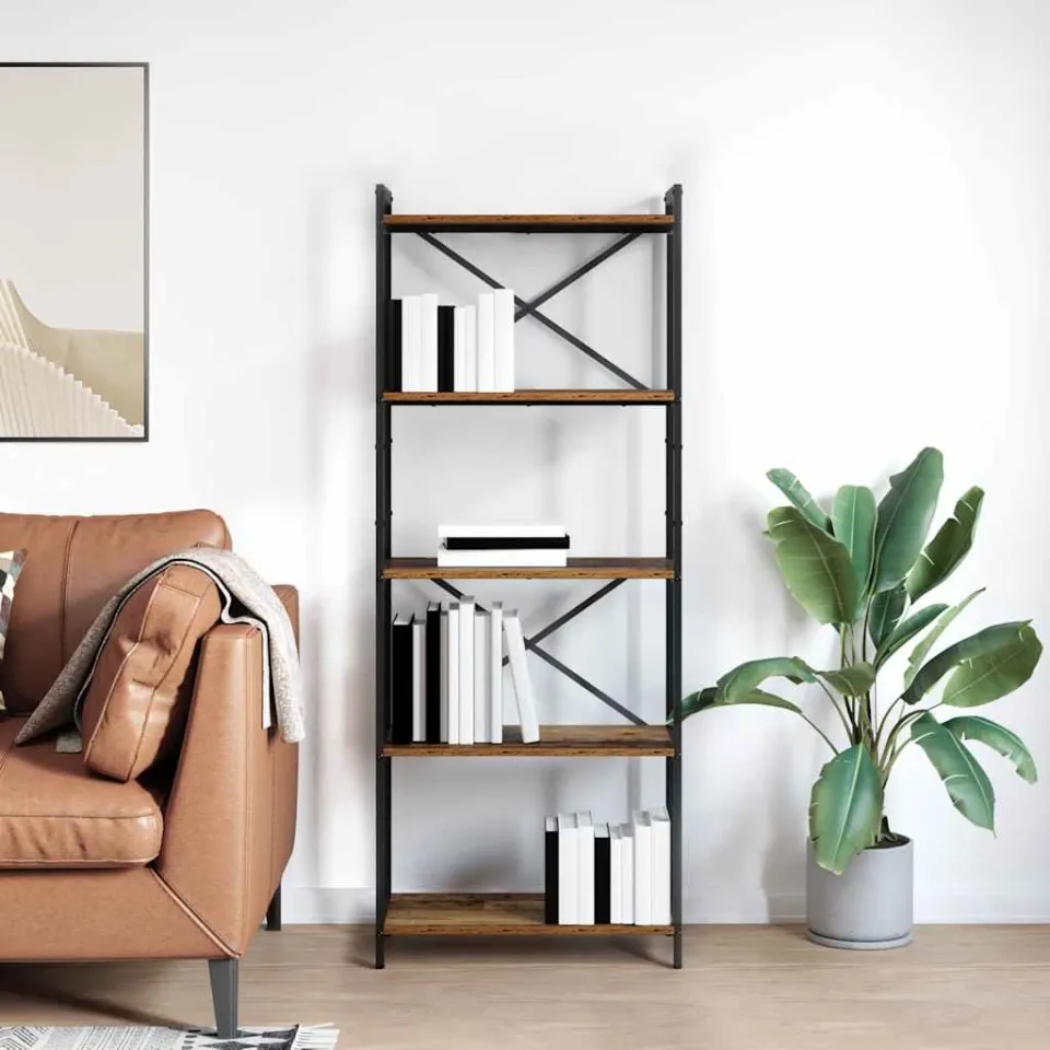vidaXL Boekenkast 60 x 30 x 155 cm Bewerkt hout Oud hout bruin, foto 3