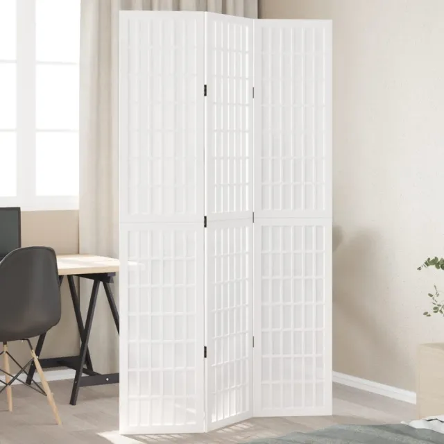 vidaXL Kamerscherm met 3 panelen massief paulowniahout wit, foto 2