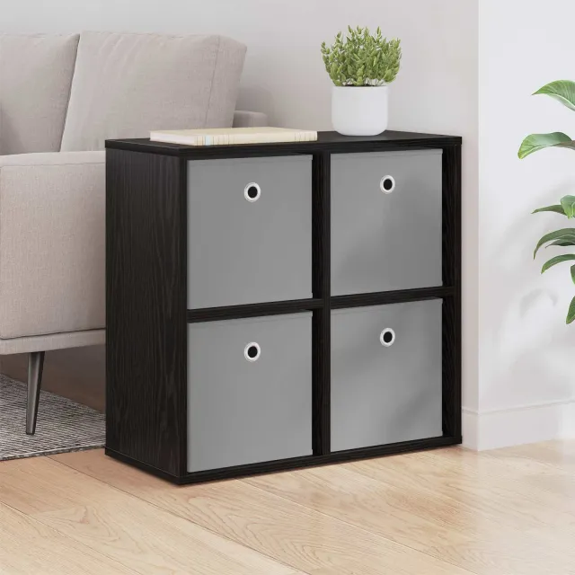 vidaXL Dressoir Zwart Eiken 59,5 x 27 x 57 cm, foto 2