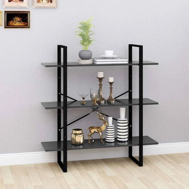 vidaXL Boekenkast 100x30x105 cm bewerkt hout grijs, foto 2