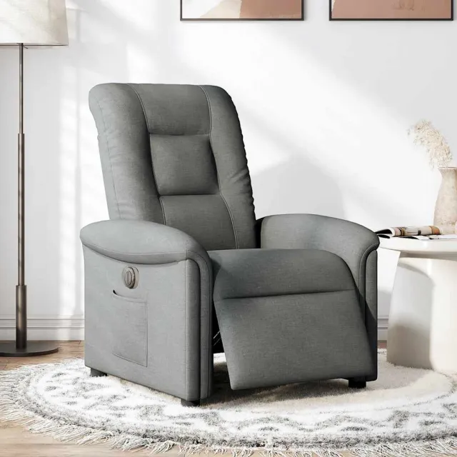 vidaXL Fauteuil elektrisch verstelbaar stof donkergrijs