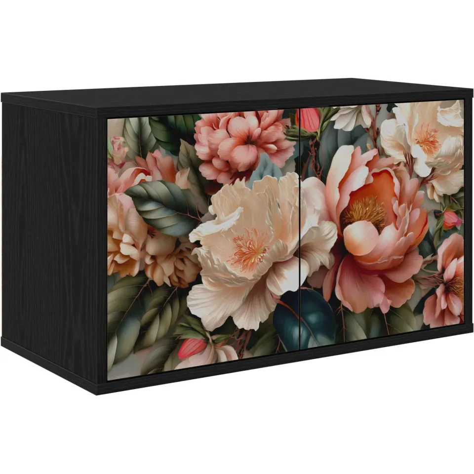 vidaXL Wandgemonteerd tv-meubel BORNE 69 x 33 x 40 cm Zwart eiken, foto 3