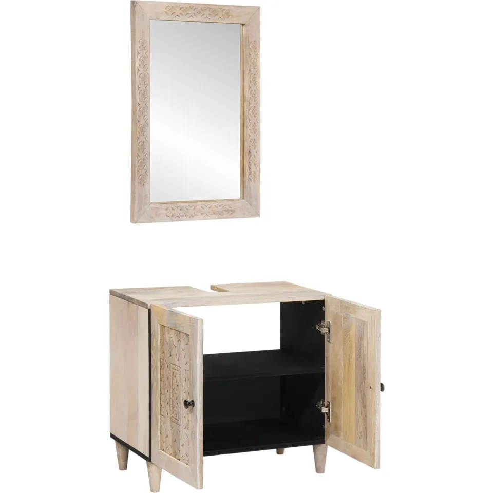 vidaXL Badkamermeubelset 2 st Wit 62 x 33 x 58 cm Bewerkt hout, foto 2