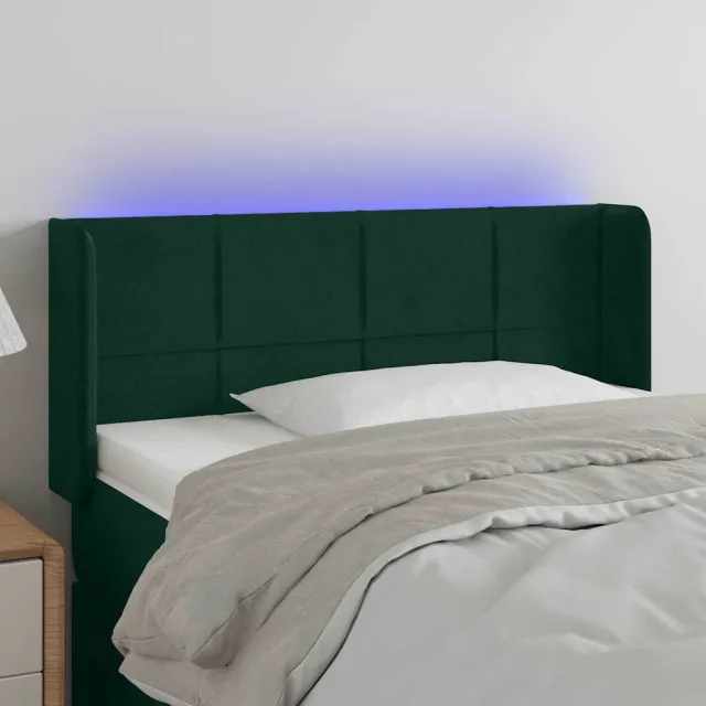 vidaXL Hoofdbord LED 93x16x78/88 cm fluweel donkergroen groen