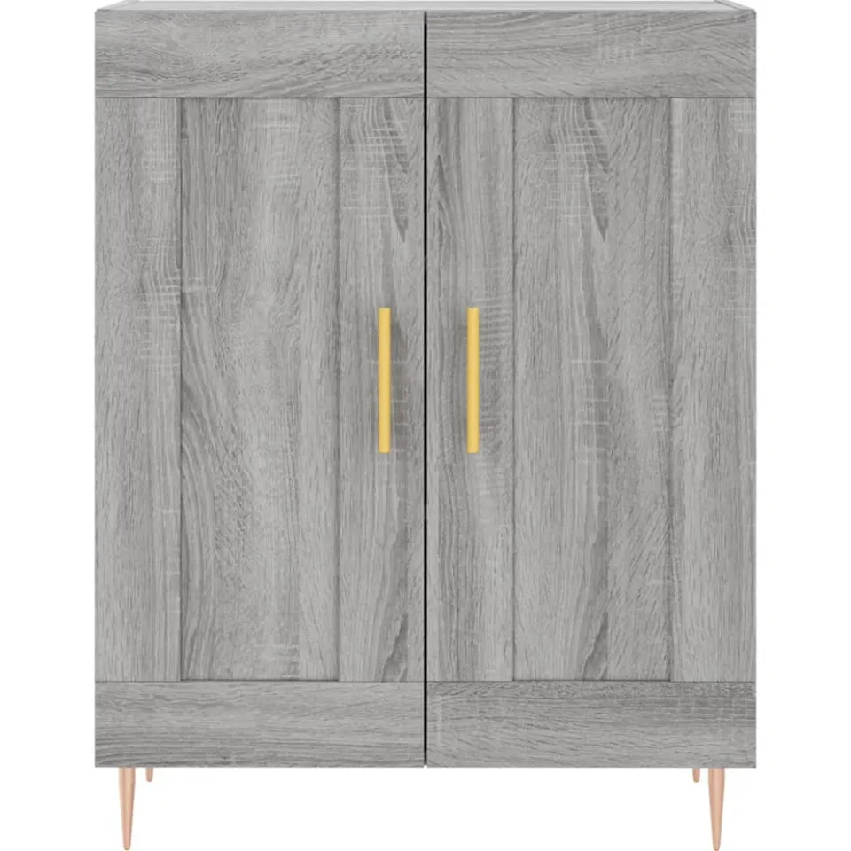 vidaXL Dressoir 69,5x34x90 cm bewerkt hout grijs sonoma eikenkleurig