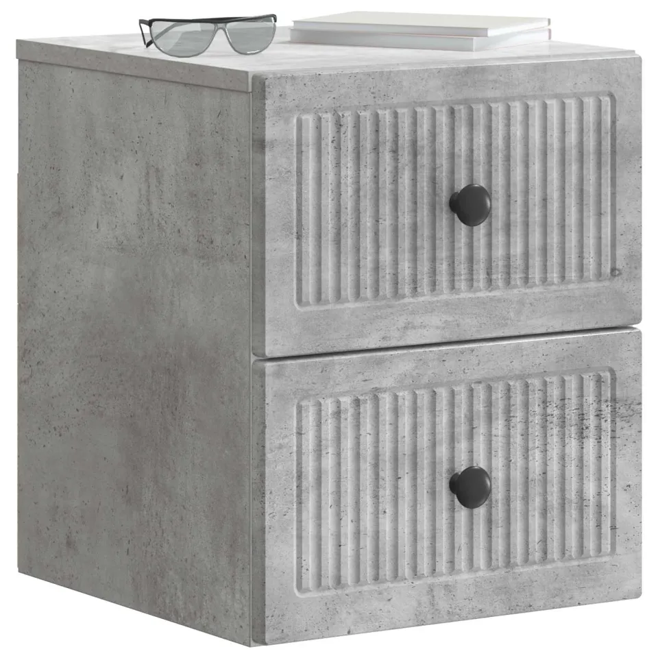 vidaXL Wandbeugel Bedkast Betongrijs 33 x 34,5 x 40 cm Bewerkt hout