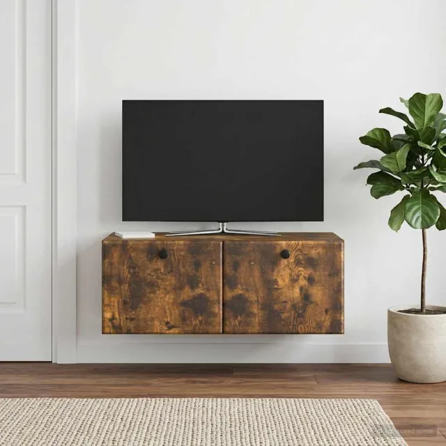 vidaXL Wandbeugel TV-kast 78,5 x 41 x 30 cm Gerookt eiken Bewerkt hout, foto 2